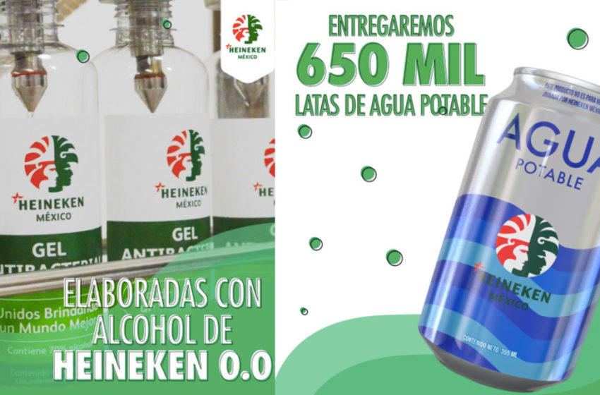  Heineken donará gel antibacterial y caretas